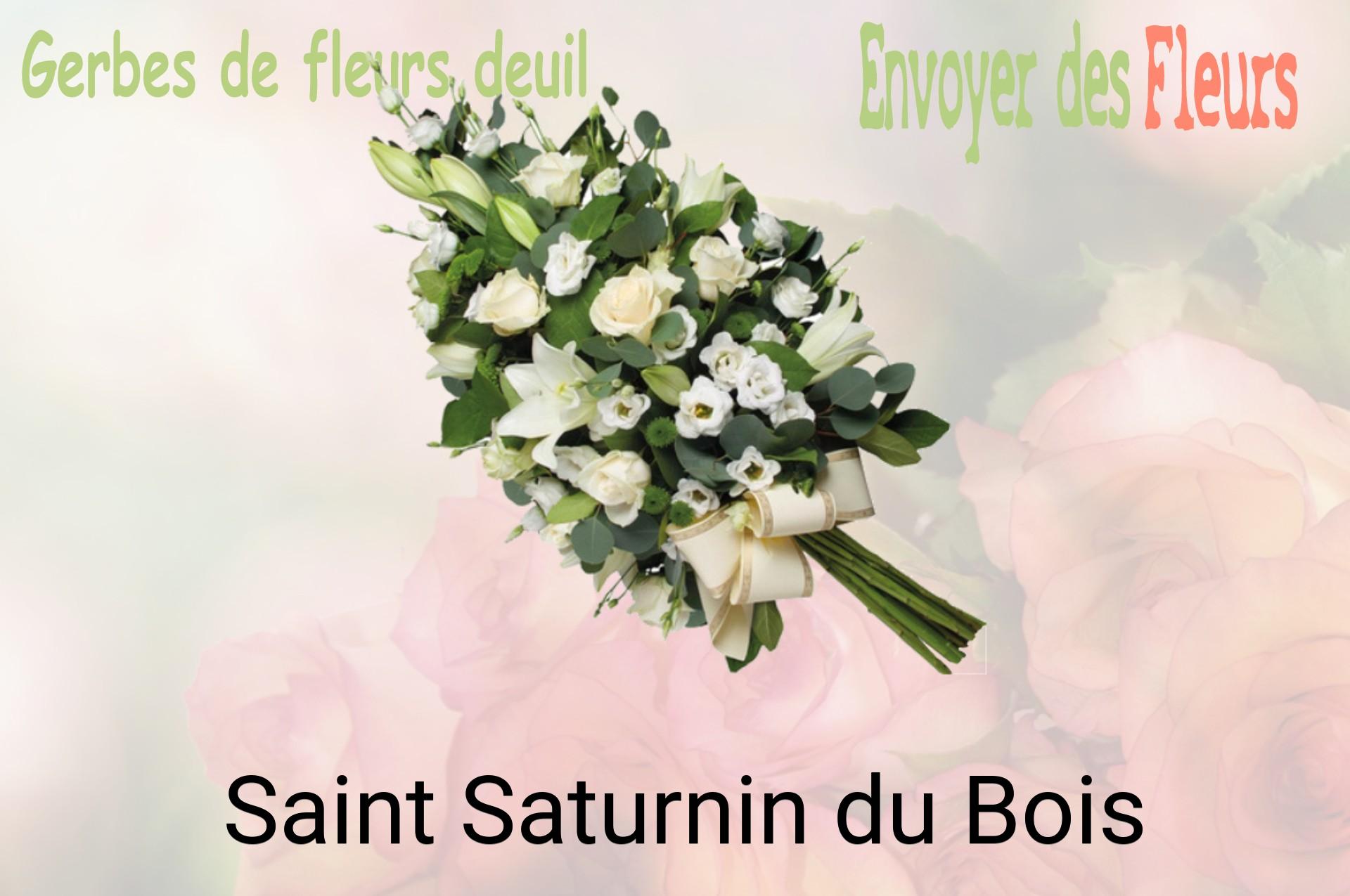 Gerbe de fleurs de deuil livrée à Saint-Saturnin-du-Bois